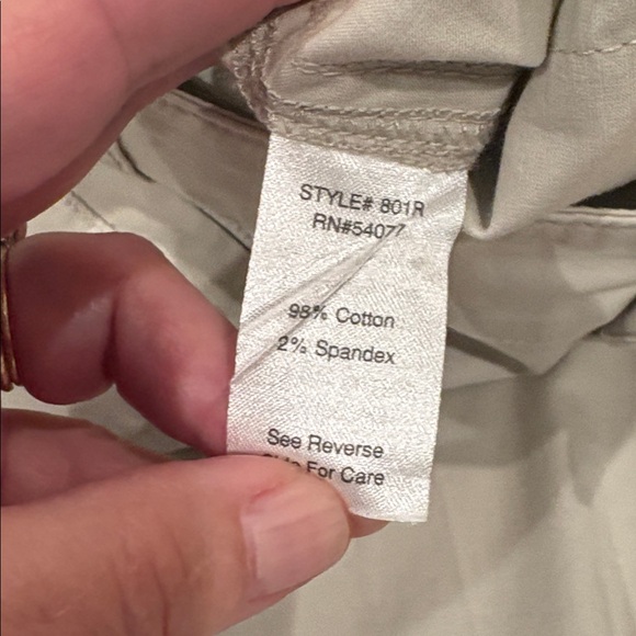 CAbi Tan Trousers, light tan, cotton blend, machine washable, front pockets, 8 - Picture 6 of 8